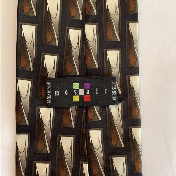 Mosaic Designer Necktie - Hand Made - Pure Silk - Picture 3 of 5